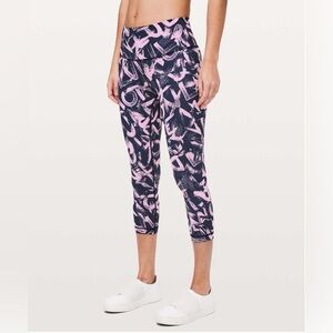 Lululemon Wunder Under Crop Leggings Graffiti Pop Antoinette True Navy 6 W6AW3S